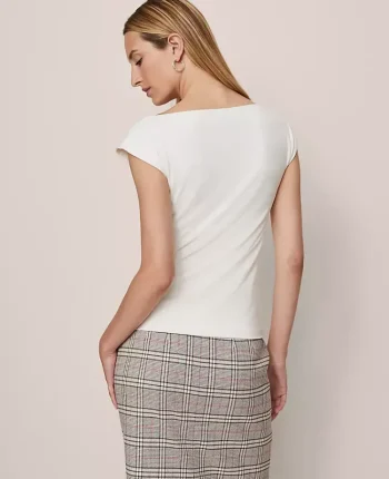 Ann Taylor Tops And Blouses|Sleeveless Boatneck Top Winter White