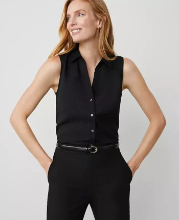 Ann Taylor Tops And Blouses|Sleeveless Essential Shirt Black