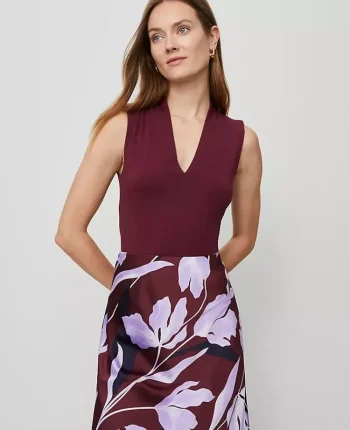 Ann Taylor Tops And Blouses|Sleeveless V-Neck Top Windsor Wine