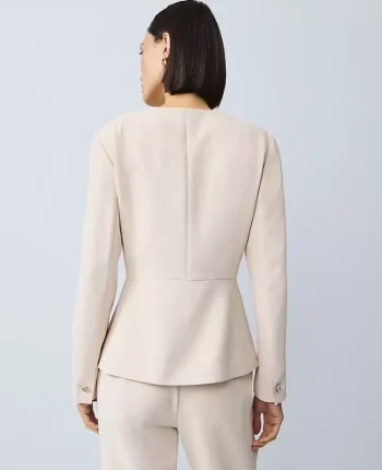 Ann Taylor Jackets And Blazers|Split Hem Jacket Ivory Whisper