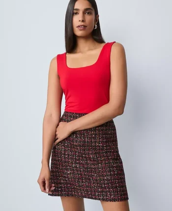Ann Taylor Tops And Blouses|Square Neck Tank Top Iconic Red