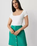 Ann Taylor Tops And Blouses|Square Neck Tee White