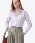 Ann Taylor Tops And Blouses|Striped Relaxed Perfect Shirt Fair Orchid