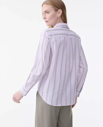 Ann Taylor Tops And Blouses|Striped Relaxed Perfect Shirt Fair Orchid