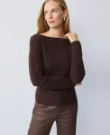 Ann Taylor Cashmere|Sweaters|Studio Collection Cashmere Off-The-Shoulder Sweater Pure Chocolate