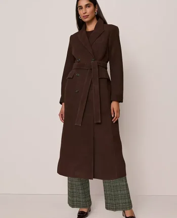 Ann Taylor Jackets And Blazers|Studio Collection Suede Trench Coat Pure Chocolate