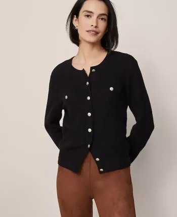 Ann Taylor Sweaters|All Sweaters|Textured Cardigan Black