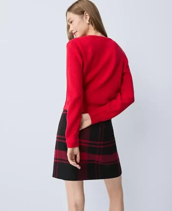 Ann Taylor Sweaters|All Sweaters|Textured Cardigan Iconic Red