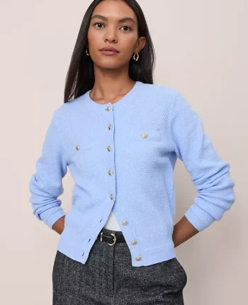 Ann Taylor Sweaters|All Sweaters|Textured Cardigan Gentle Stream