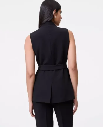 Ann Taylor Jackets And Blazers|The Belted Long Vest Black