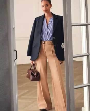 Ann Taylor Pants|The Belted Wide Leg Pant Cafe Au Lait