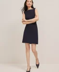 Ann Taylor Suits|Suits|The Boatneck Dress In Seasonless Stretch Deep Navy Sky
