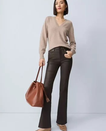 Ann Taylor Jeans|The Coated Boot Jean Brown Coated