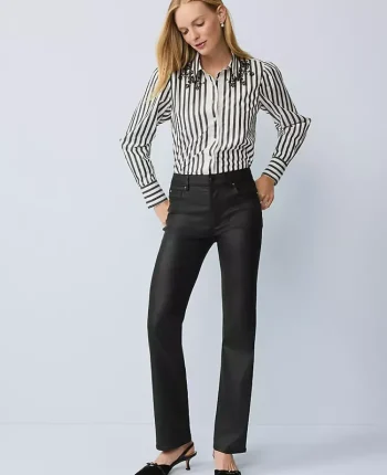 Ann Taylor Jeans|The Coated Perfect Straight Jean Black Coated