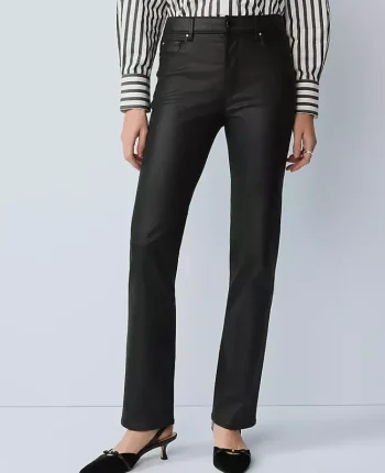 Ann Taylor Jeans|The Coated Perfect Straight Jean Black Coated