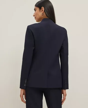 Ann Taylor Jackets And Blazers|Suits|The Collarless Blazer In Seasonless Stretch Deep Navy Sky