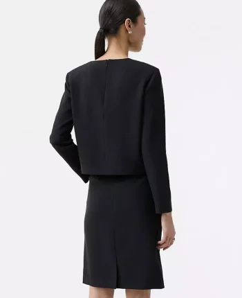 Ann Taylor Suits|Suits|The Crew Neck Top In Fluid Crepe Black
