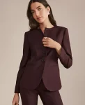 Ann Taylor Jackets And Blazers|Suits|The Curved Hem Jacket Classic Burgundy