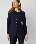 Ann Taylor Jackets And Blazers|Suits|The Curved Hem Jacket In Seasonless Stretch Deep Navy Sky