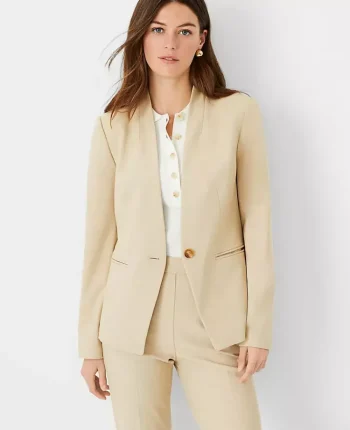 Ann Taylor Jackets And Blazers|Suits|The Cutaway Blazer In Bi-Stretch Toasted Oat