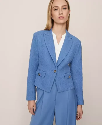 Ann Taylor Jackets And Blazers|The Cutaway Blazer In Tweed Cool Cascades
