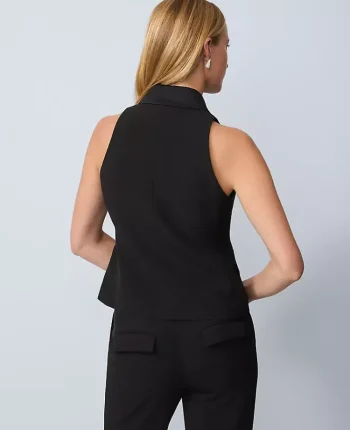 Ann Taylor Jackets And Blazers|The Double Breasted Vest In Crepe Black