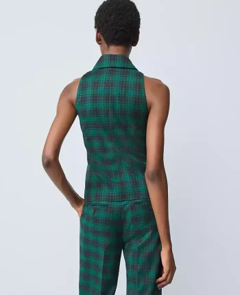 Ann Taylor Jackets And Blazers|Suits|The Double Breasted Vest In Plaid Ponderosa Pine