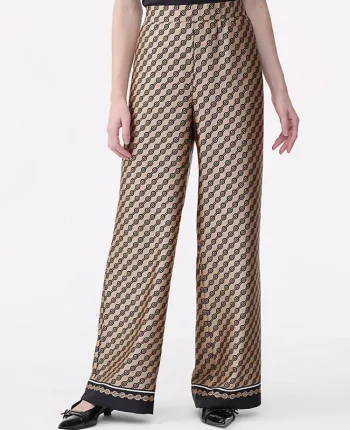Ann Taylor Pants|The Easy Wide-Leg Pant In Geo Satin Black