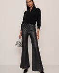 Ann Taylor Pants|The Faux Leather Flare Pant Black