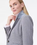 Ann Taylor Jackets And Blazers|The Fitted One Button Blazer In Houndstooth Blue/Tan Houndstooth Multi