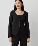 Ann Taylor Jackets And Blazers|Suits|The Fitted Scoop Neck Jacket In Fluid Crepe Black