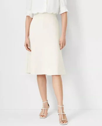 Ann Taylor Skirts|Suits|The Flare Skirt In Fluid Crepe Ivory Whisper