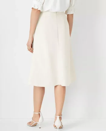 Ann Taylor Skirts|Suits|The Flare Skirt In Fluid Crepe Ivory Whisper