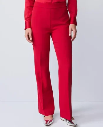 Ann Taylor Suits|Suits|The Flare Trouser In Fluid Crepe &mdash;Curvy Fit Jewel Red