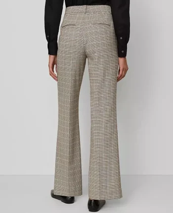 Ann Taylor Suits|Suits|The Flare Trouser In Plaid - Curvy Fit Copper/Cream Multi