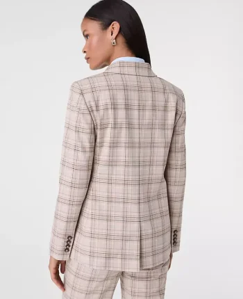 Ann Taylor Jackets And Blazers|Suits|The Greenwich Blazer In Plaid Tan/Navy Plaid