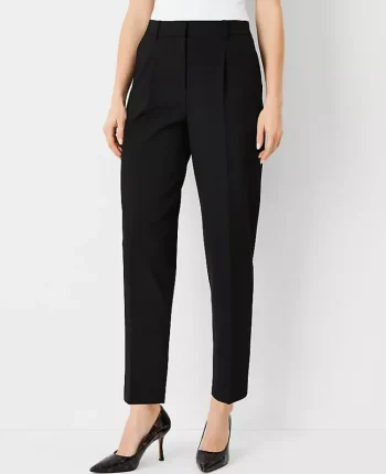 Ann Taylor Suits|Suits|The High Rise Pleated Taper Pant In Seasonless Stretch Black