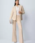 Ann Taylor Suits|Suits|The Jayne Trouser In Metallic Jacquard Gold/White