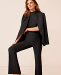 Ann Taylor Jackets And Blazers|Suits|The Long Collarless Blazer In Fluid Crepe Black
