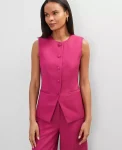 Ann Taylor Suits|Suits|The Long Crew Neck Vest Berry Splash