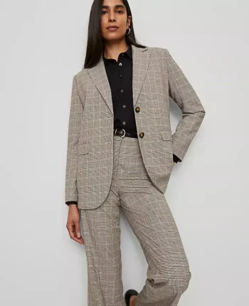 Ann Taylor Jackets And Blazers|Suits|The Madison Blazer In Plaid Copper/Cream Multi