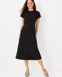 Ann Taylor Suits|Suits|The Midi Flare Dress In Double Knit Black
