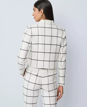 Ann Taylor Jackets And Blazers|Suits|The Military Blazer Jacket In Windowpane Winter White