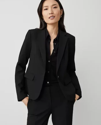 Ann Taylor Jackets And Blazers|Suits|The Notched One Button Blazer In Seasonless Stretch Core Black