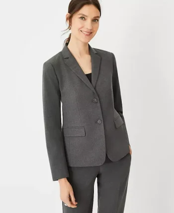 Ann Taylor Jackets And Blazers|Suits|The Notched Two Button Blazer In Seasonless Stretch Modern Charcoal