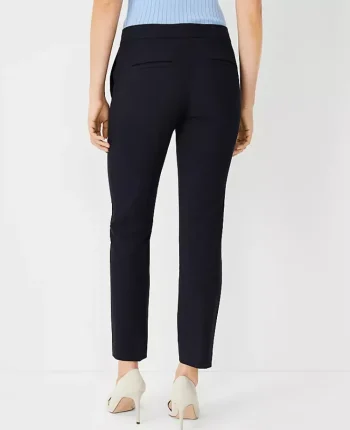 Ann Taylor Petite Pants|Petite Suits|The Petite Ankle Pant In Seasonless Stretch - Curvy Fit Perfect Navy