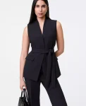 Ann Taylor Petite Jackets And Blazers|New Petite Styles|The Petite Belted Long Vest Black