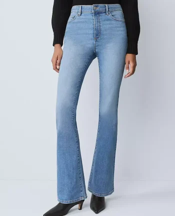 Ann Taylor Petite Jeans|Petite Weekend|The Petite Boot Jean &mdash; Curvy Fit Bright Mid Indigo Wash