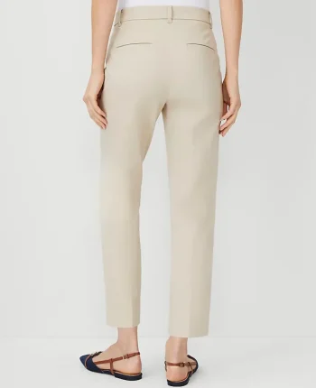 Ann Taylor Petite Pants|The Petite Cotton Crop Pant - Curvy Fit Soft Khaki