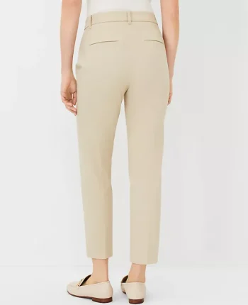 Ann Taylor Petite Pants|The Petite Cotton Crop Pant Soft Khaki